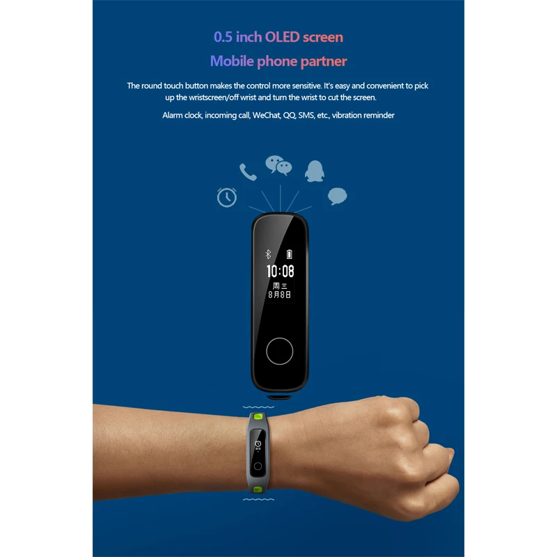 Huawei Honor Band 4 версия для бега спортивный автоматизированный браслет водонепроницаемые Смарт часы 0,95 дюймов AMLED цветной браслет для Android IOS женские и мужские для мальчиков и девочек фитнес слежения браслеты