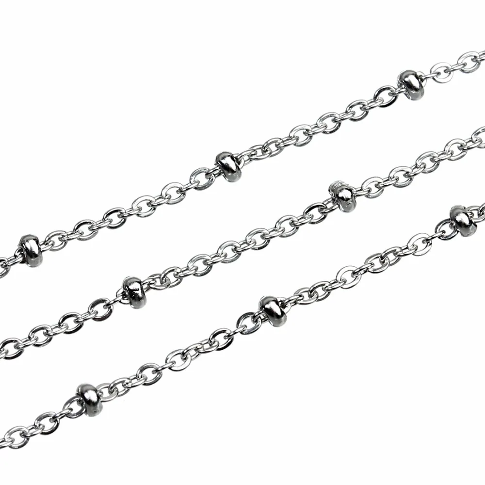 Цепочка Из Нержавеющей Стали с бусинами 2/3 мм 10 ярдов/рулон|chains for jewelry diy|chain necklace