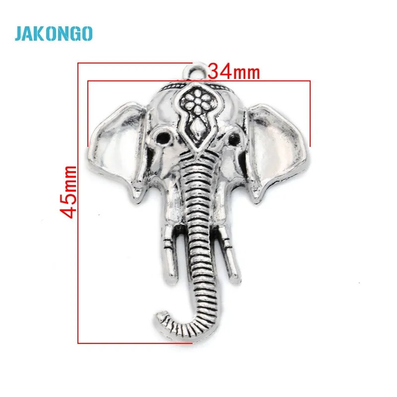 5 шт. тибетские посеребренные подвески в виде слона из цинкового сплава 45x34 мм |