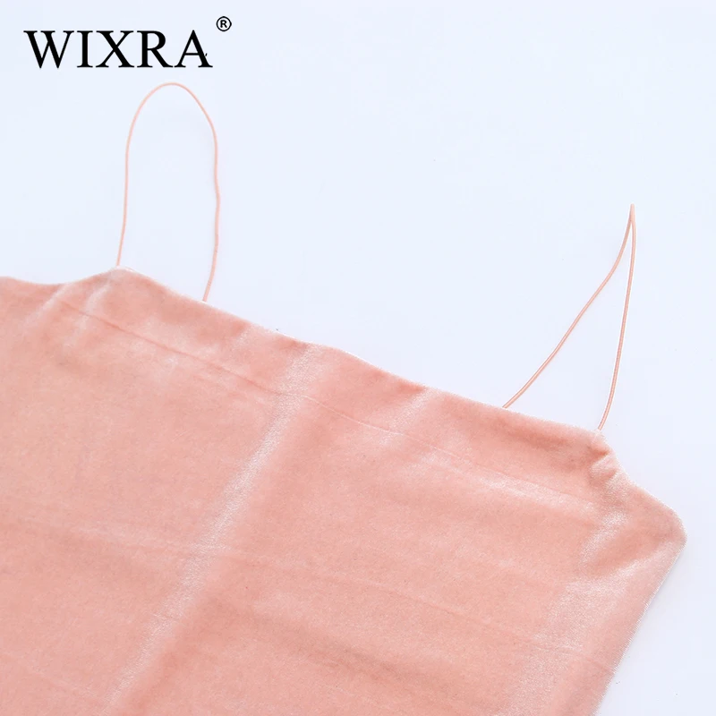 Женская облегающая блузка Wixra велюровая на бретельках однотонная|Топы| |