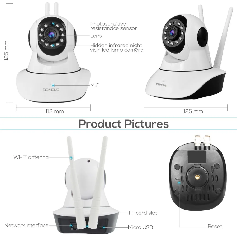 Домашняя безопасность 1080P Wifi ip-камера, Аудио запись, беспроводная камера наблюдения, детский монитор, камера с функцией автоматического слежения