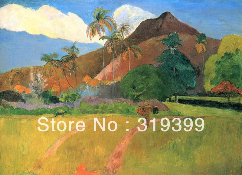 Картина маслом на льняном холсте горные таитены полом гаугином 100% ручная работа