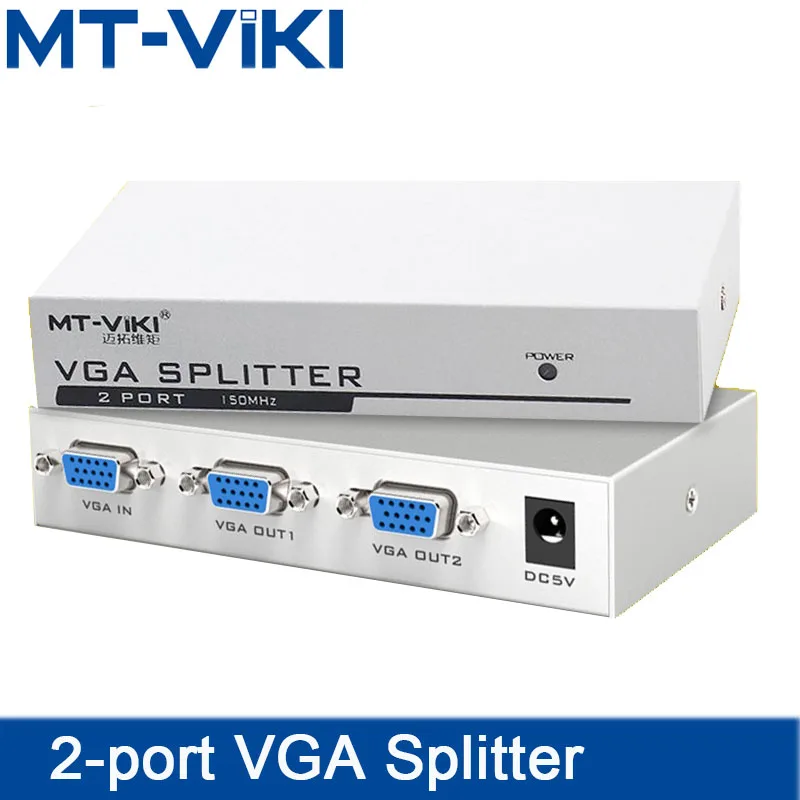 MT VIKI 2 порта VGA сплиттер 1 вход выхода HD видео хост компьютера для подключения двух