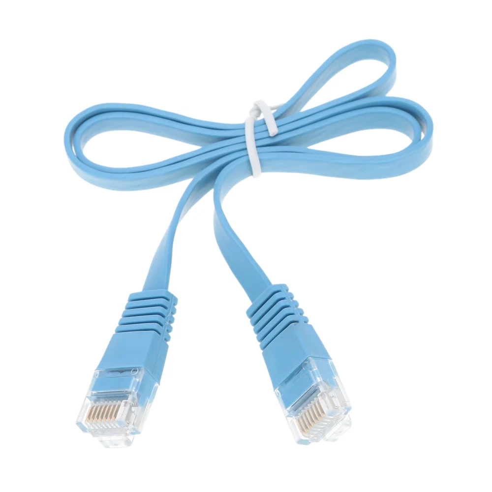 Высококачественный синий высокоскоростной плоский кабель Cat6 Ethernet Noolde