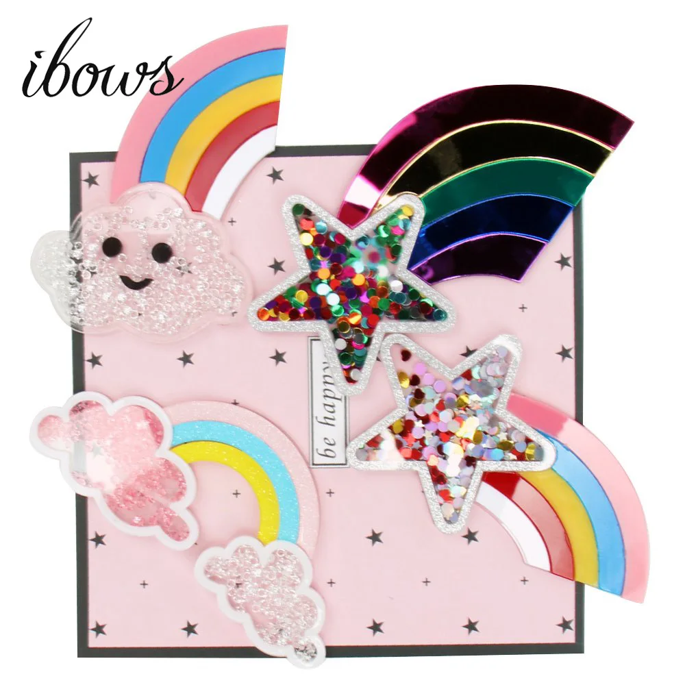IBOWS 1 шт. Радужный Жидкий чехол зыбучие пески наполнение блесток аппликации милый