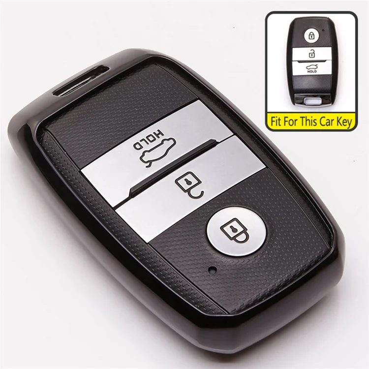 Чехол для ключей автомобиля из ТПУ для Kia Rio 3 K2 Ceed Cerato K3 Sportage 4 Picanto K5 Optima Sorento Forte Stinger брелок для ключей - Название цвета: Black