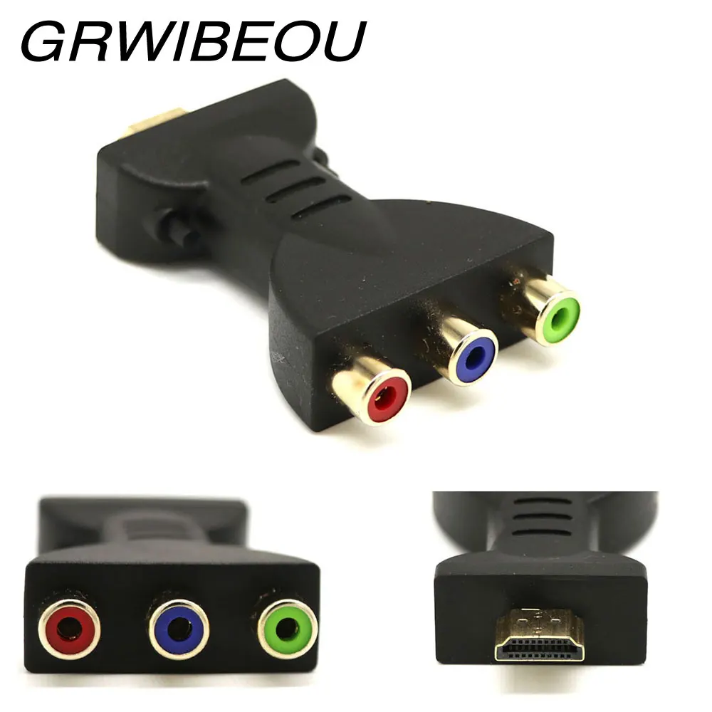 HDMI к 3 RGB RCA AV конвертер видео аудиокомпонент адаптер 720P 1080P цифровой сигнал для HDTV