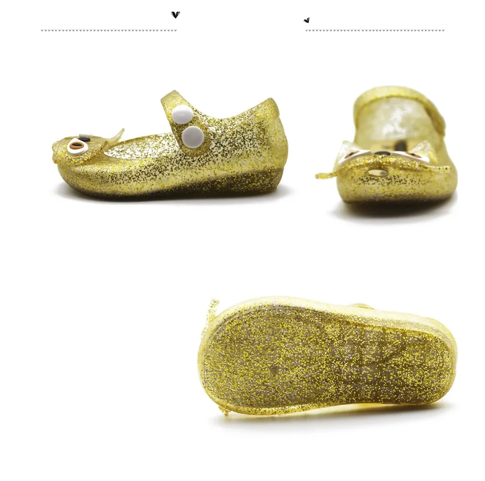 Mini Melissa/стильные детские сандалии 3 цветов с изображением кошек; прозрачные сандалии для девочек; коллекция года; летние сандалии для девочек; пляжная обувь для малышей; 13-17 см