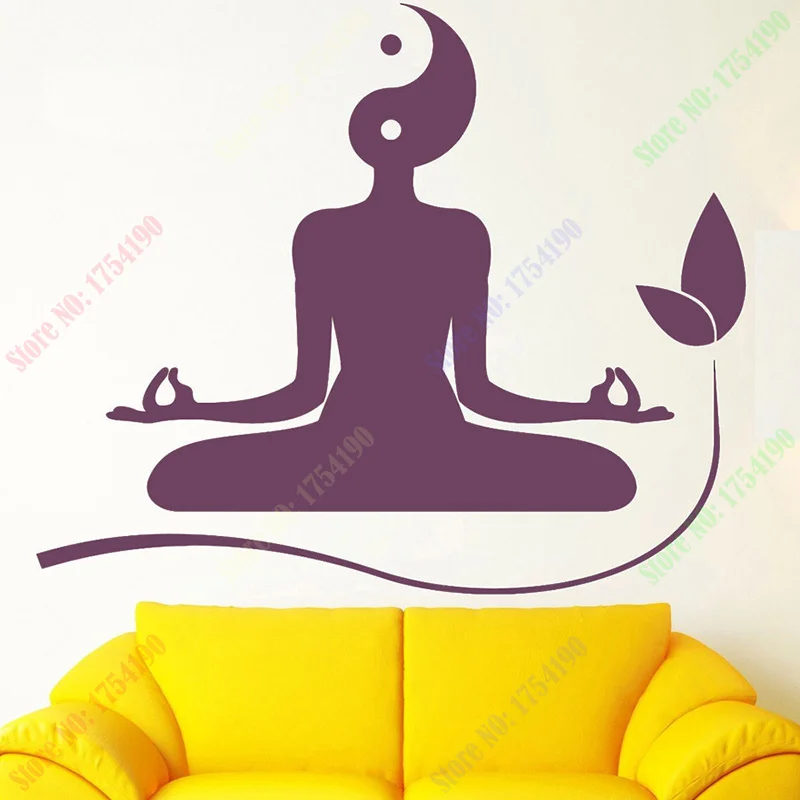 Наклейка на стену для йоги медитации дзен буддизма Инь Янь Виниловая наклейка
