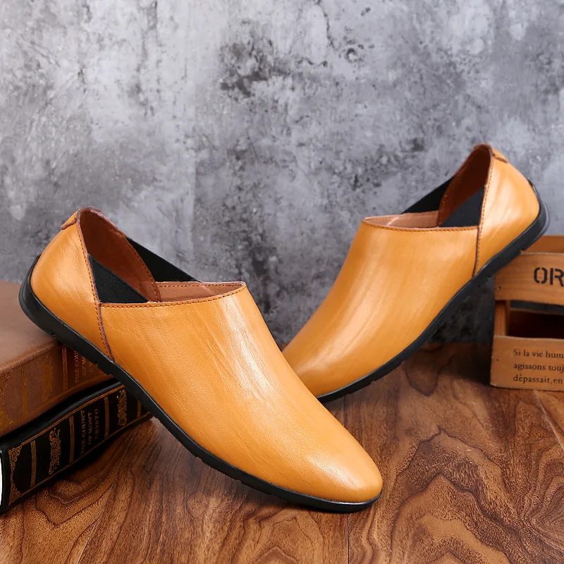 Ручной работы Из Натуральной Кожи мужские Квартиры Повседневная Haap Вс Бренд