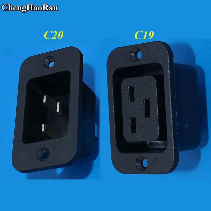 

ChengHaoRan AC 250V 16A IEC 320 C19 C20 Panel Mount Plug Connector Socket
