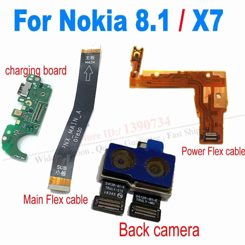 

LTPro оригинал для NOKIA 8,1 USB зарядная плата Порт и датчик питания материнская плата основной гибкий кабель и задняя камера для NOKIA x7