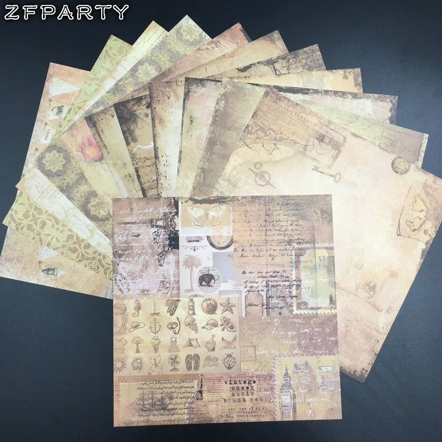 ZFPARTY 12 шт. 6 дюймов односторонний Печатный винтажный рисунок времени креативная
