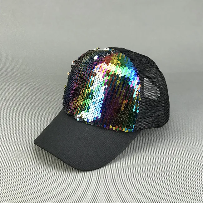 multicolor Бейсбольная кепка в стиле хип-хоп с блестками, модная Регулируемая летняя шапка для мамы и меня, кепка для девочек, бейсболка с костями, мужские кепки, сетчатая солнцезащитная Кепка, крутая шапка - Цвет: multicolor