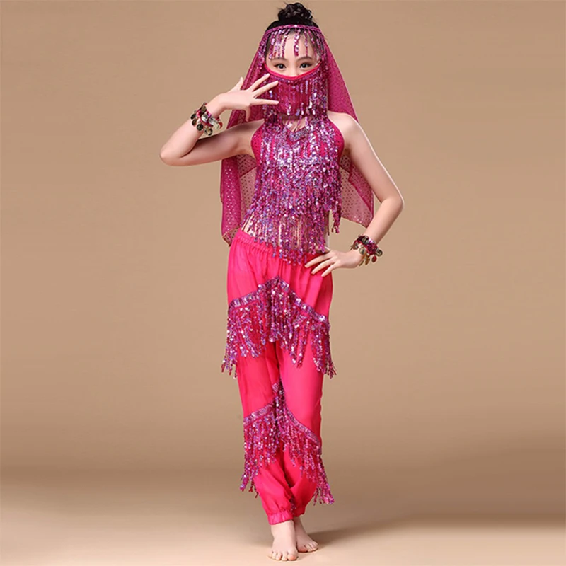 2017 новое платье для танцев девочки 5 предметов комплект (топ + турецкий штаны