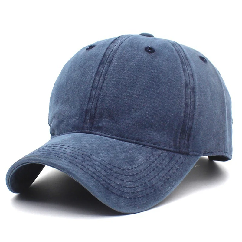 Тёмно-синий Винтажная бейсбольная кепка мужская Snapback Хлопковая женская летняя бейсбольная кепка однотонная черная шляпа папы костяная уличная Спортивная Кепка s солнцезащитные шляпы WH004 - Цвет: Тёмно-синий