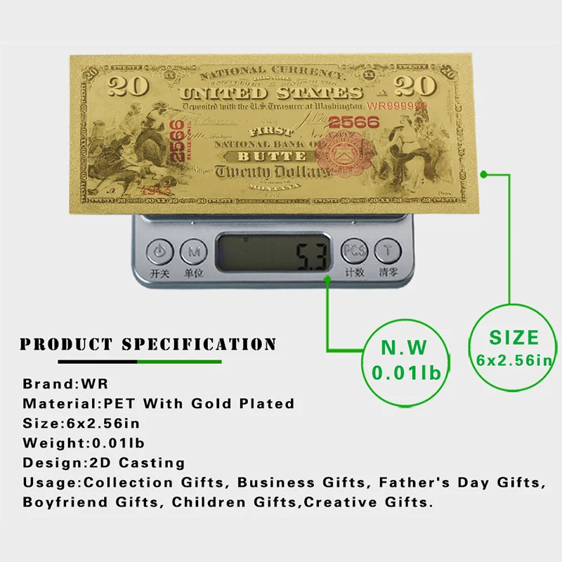WR фестиваль сувенирные подарки 20 долларов поддельные деньги американские
