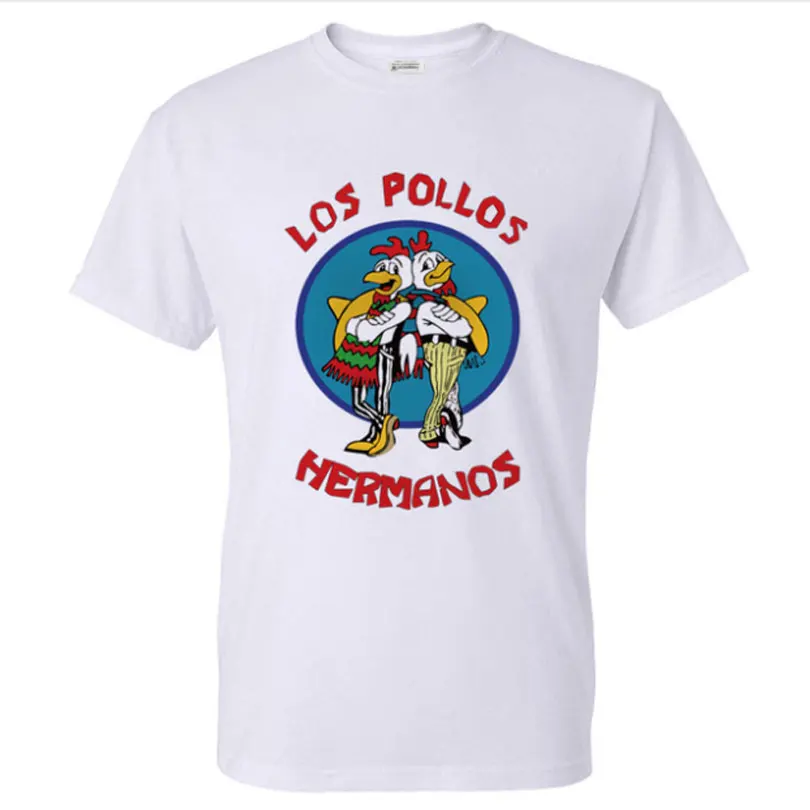 

2019 Men's Fashion Breaking Bad Shirt LOS POLLOS Hermanos T Shirt Chicken Brothers Short Sleeve Tee Hipster Hot Sale Tops