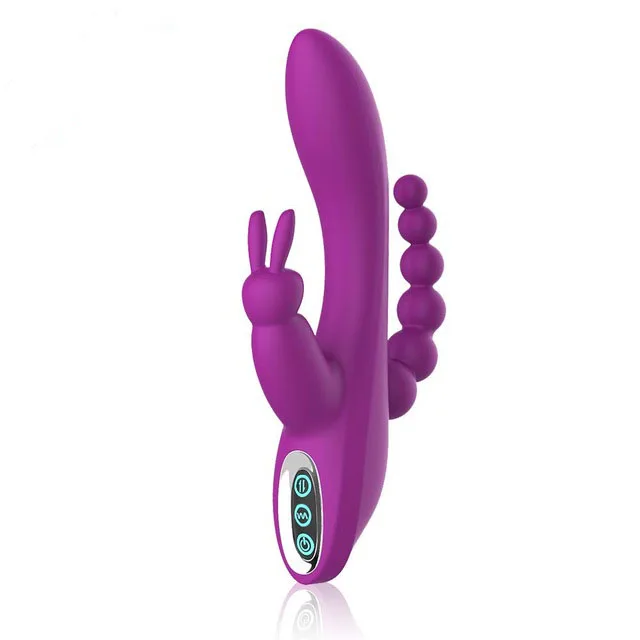 Вибратор Кролик Анальный вибратор точки G и P тройной изгиб 12 функций