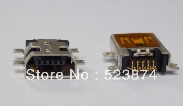 20 шт./лот Бесплатная доставка Мини USB 10pin Женский usb разъем SMT Тонущая пластина с