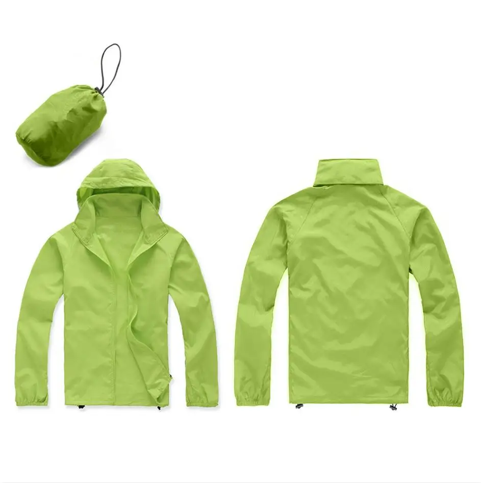 Light Green Ветрозащитная велосипедная куртка для мужчин и женщин, куртки для верховой езды, водонепроницаемая велосипедная одежда для бега, с длинным рукавом, для спорта на открытом воздухе, дождевик - Цвет: Light Green