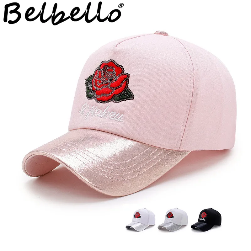 Belbello новый стиль женская шляпа с вышивкой розы бейсбольная кепка для отдыха
