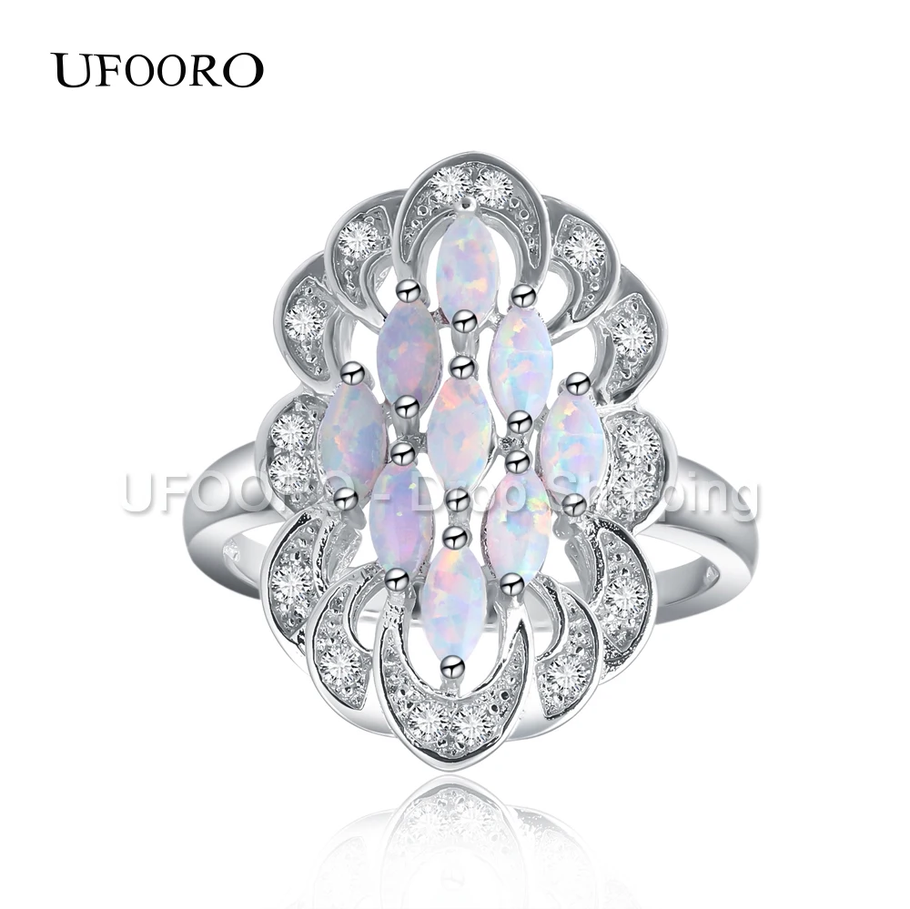 

UFOORO Роскошные Большие серебряные овальные белые бриллианты для женщин ювелирные изделия для вечерние женские очаровательные кольца на пал...