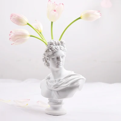 19cm No flowers Ваза с человеческим лицом Apollo La Marseillaise, художественная ваза Giuliano de' Medici, декоративная ваза в форме головы Figue - Цвет: 19cm No flowers