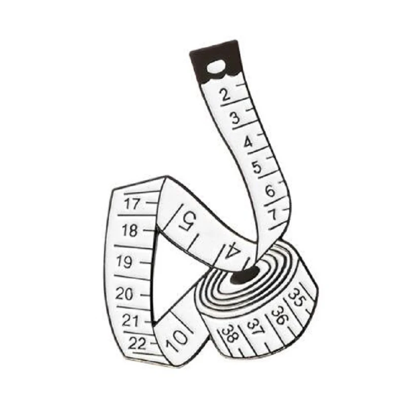 Мультфильм Белый Розовый Синий линейка Металлический Эмалированный значок брошь женский рюкзак для одежды мода личности значок украшения подарок - Окраска металла: XZ435-3-white