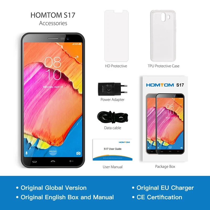 Глобальная версия HOMTOM S17 Android 8,1, смартфон, четырехъядерный, 5,5 дюймов, отпечаток пальца, разблокировка лица, 2 Гб ram, 16 ГБ rom, 13 МП+ 8 Мп, мобильный телефон