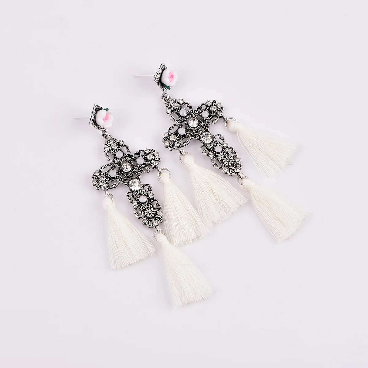 New vintage retro cross tassel dangle earring women girl jewelry E0068 | Украшения и аксессуары
