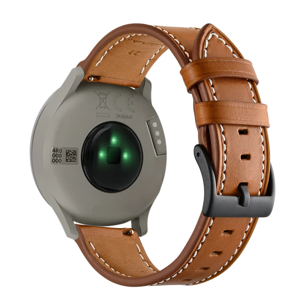 Кожаный ремешок для часов Garmin vivomove HR наручных браслет с металлической пряжкой