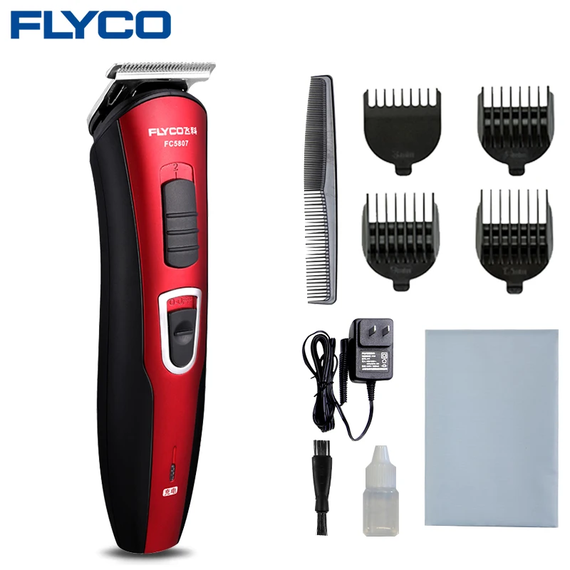 Flyco Red Maquina De cortar Cabelo перезаряжаемый триммер для бороды для мужчин Профессиональный Berber Makinesi Professional FC5807 - Цвет: Red
