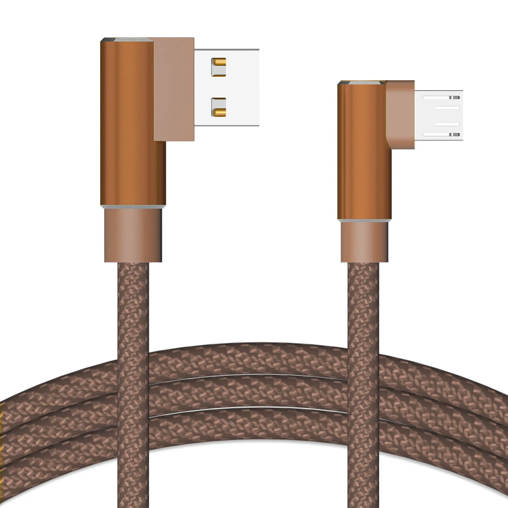 8 Pin Type-C Micro USB 1m Charging Cable Double Elbow USB Cable 2A Sync Data Nylon Woven TPE for Android IOS - Color: NO.5