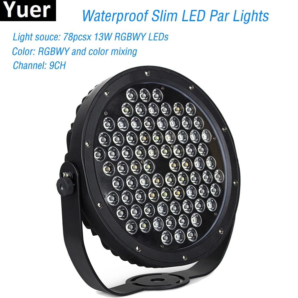 Светодиодный прожектор RGBWY 5 в 1 класс защиты IP65 водонепроницаемости: 78X3W DMX 512
