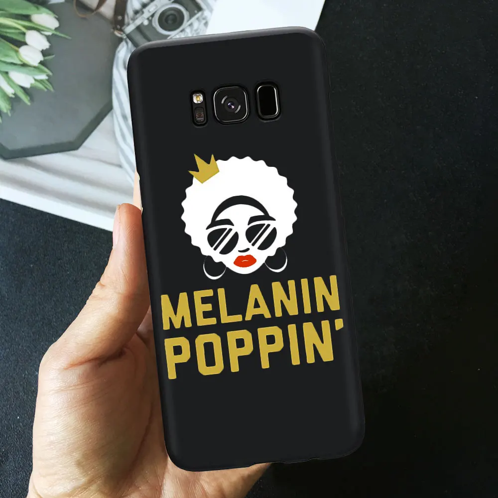 TPU D1214- Melanin Poppin queen чехол для телефона для samsung S7 S10 S9 S8 Plus A6 A7 черный волшебный чехол для девочки для samsung A50 A70 Мягкий ТПУ чехол - Цвет: TPU D1214-