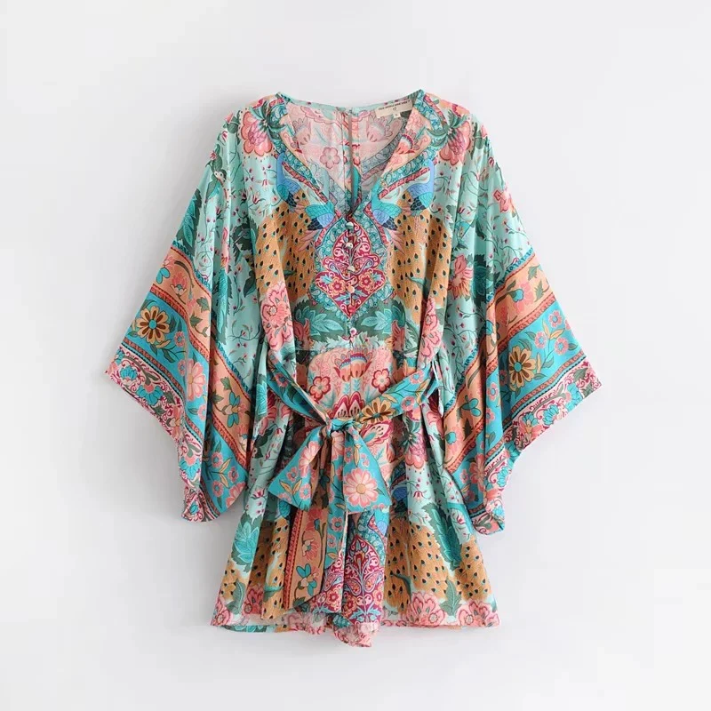 Viven leigh 2018 Для женщин лотоса Подпись Цветочный павлин печати ползунки Boho Хиппи V