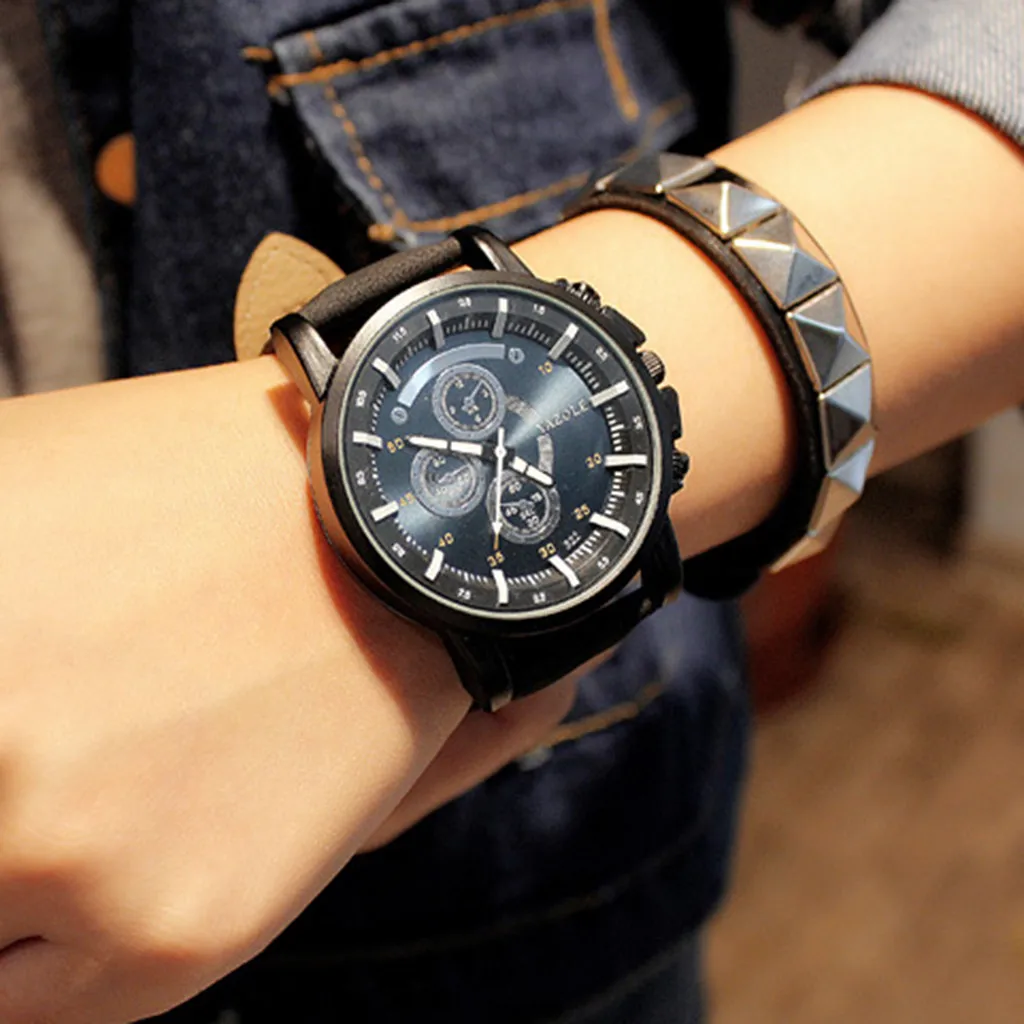 Luxury Brand Yazole Men Watches Men Sports Watches Leather Band Quartz Wristwatch Watches Mens erkek kol saat reloj hombre