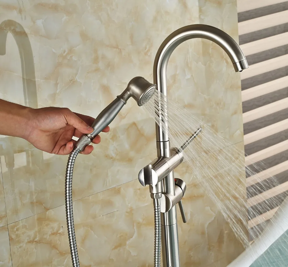 Uythner напольный матовый никелевый кран для ванной комнаты ванна Наполнитель