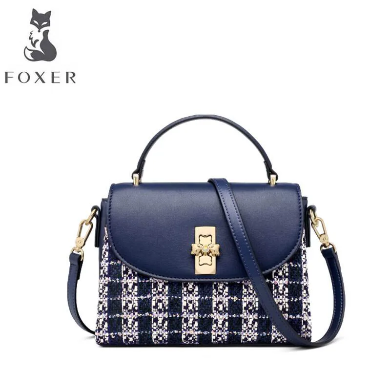 FOXER luxury fashion texture bag handbag handbags leather 2019 new wild shoulder Messenger | Багаж и сумки