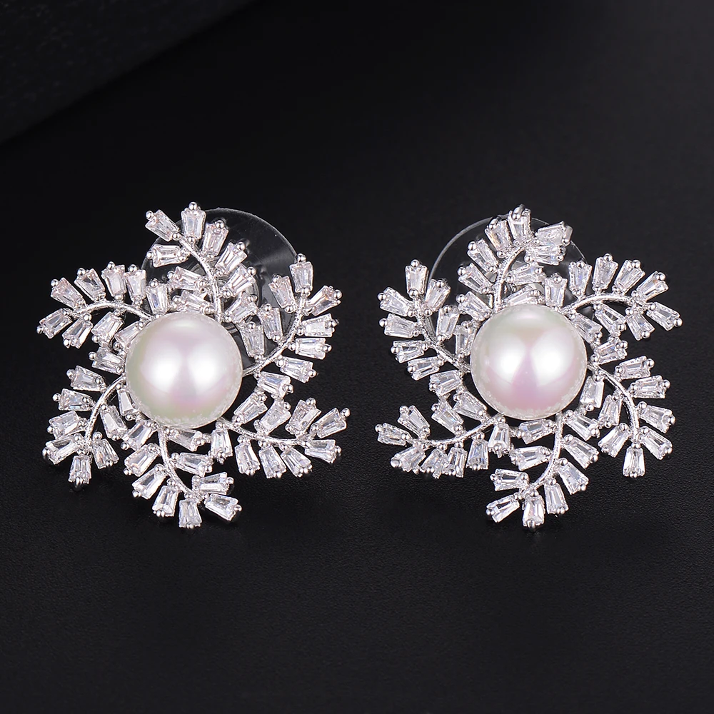 Женские серьги-гвоздики SISCATHY серьги с искусственным жемчугом и микро кубическим