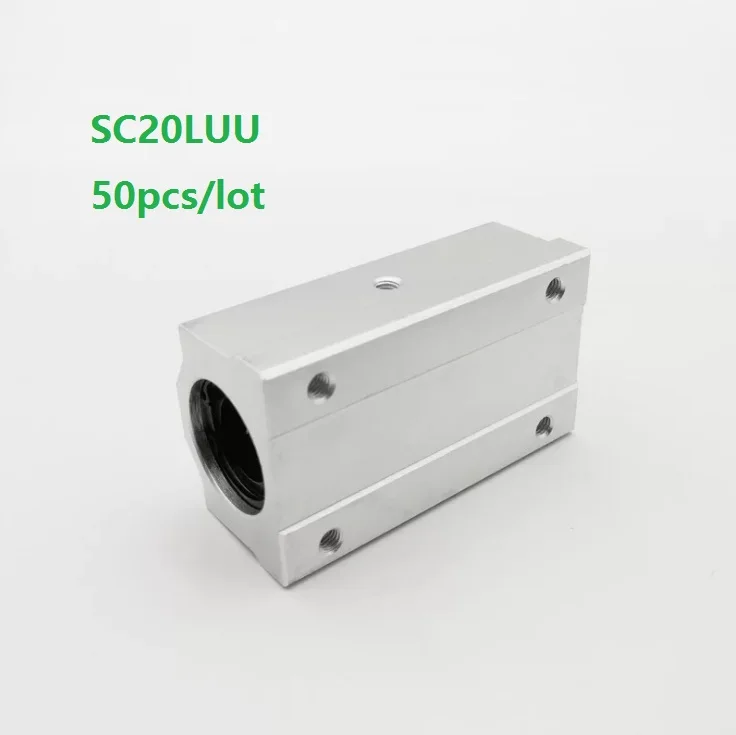 

50 шт./лот SC20LUU SCS20LUU Линейный Корпус длинного типа линейные шарикоподшипники блоки для 20 мм линейного вала для ЧПУ фрезерных станков