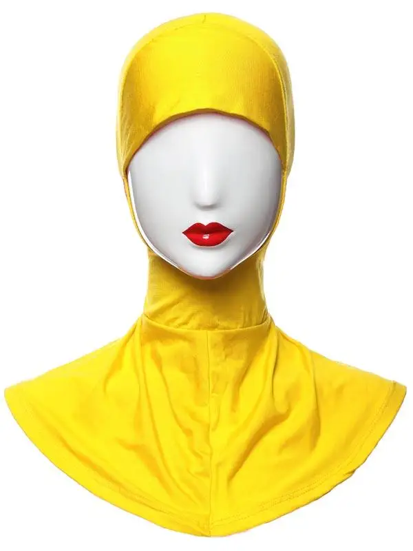 yellow Bone Bonnet мусульманский хиджаб для женщин под шарф Кепка для шеи крышка для внутренней головы одежда мода Amira Niquabs головной платок Hijabs простой - Цвет: yellow