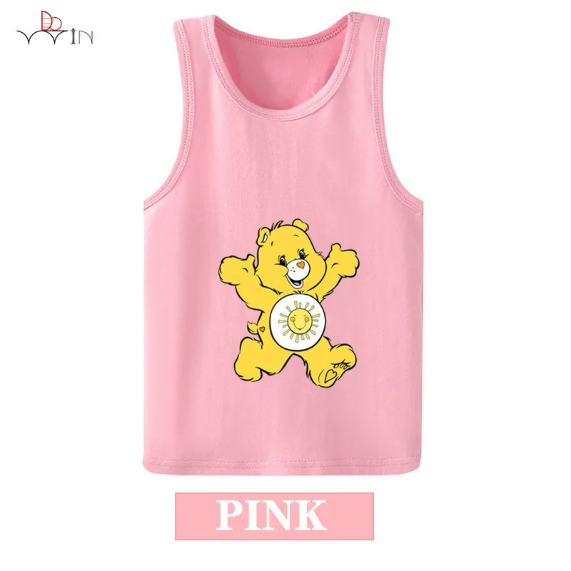 От 2 до 12 лет для мальчиков и девочек с мультяшным принтом Care Bears футболка Топы без