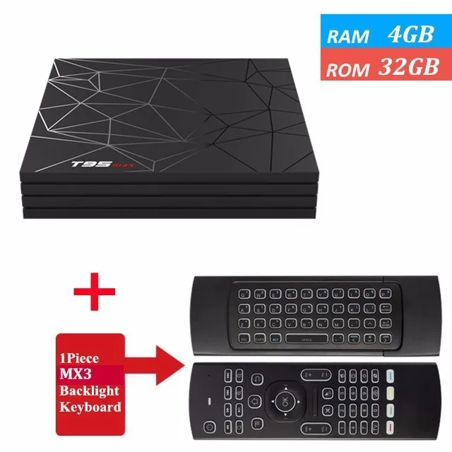 32G MX3 Backlit T95 MAX Android 9,0 Smart tv Box 4 ГБ 32 ГБ 64 Гб Allwinner H6 четырехъядерный USD3.0 6K HDR 2,4 ГГц Wifi Google плеер T95max телеприставка - Цвет: 32G MX3 Backlit