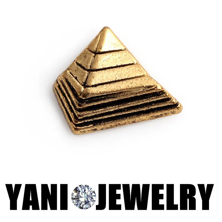 Винтажные треугольные подвески в виде пирамиды 20 шт./лот F469 плавающий медальон