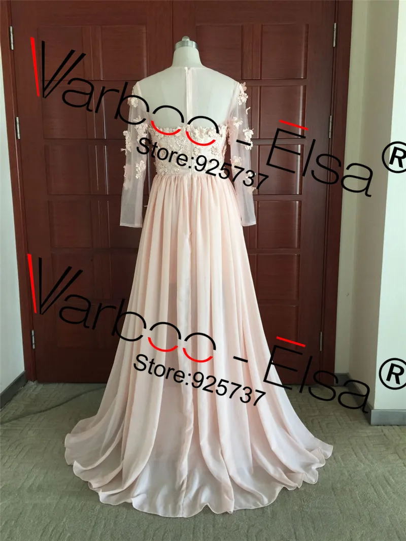 New Saudi Arabia Evening Dress Chiffon Lace Applique Sash Long Sleeves Sheath myriam fares Celebrity Dresses | Свадьбы и торжества