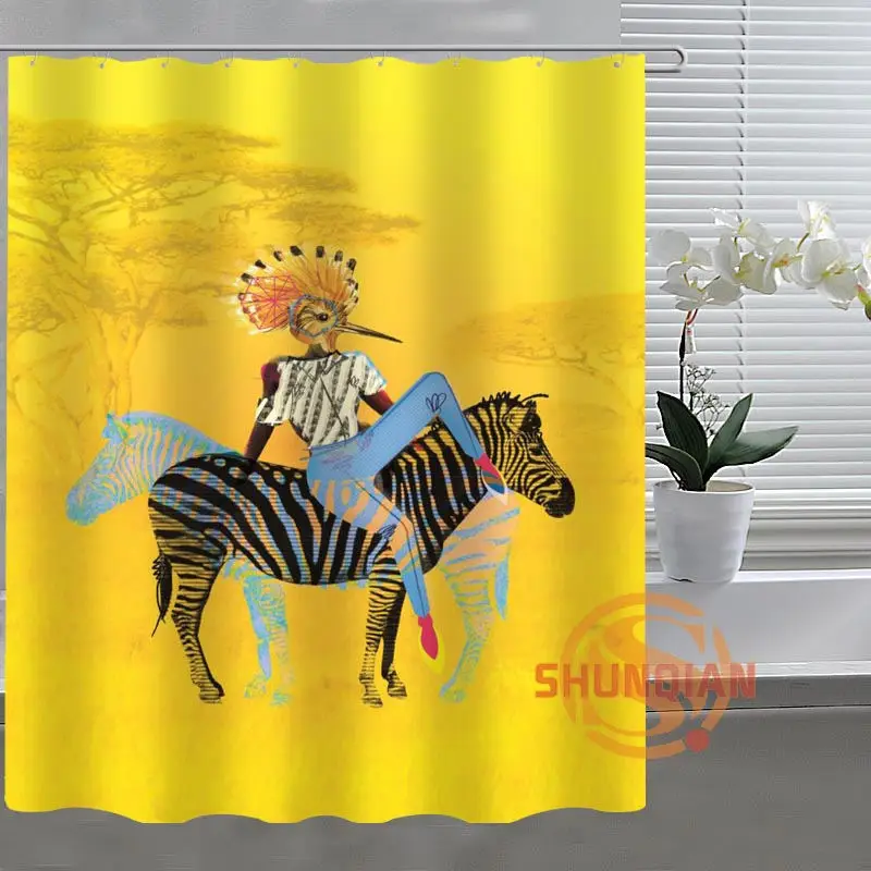 Занавеска для душа Zebra Art на заказ ткань ванной комнаты декор занавеска H03v26u84|custom