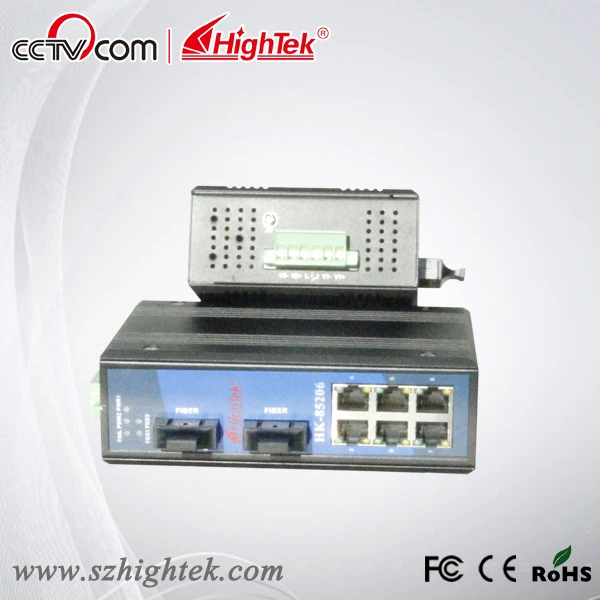 Hightek hk 85206 industrial ethernet switch 2 порт Волокно оптический коммутатор din рейку сетевой