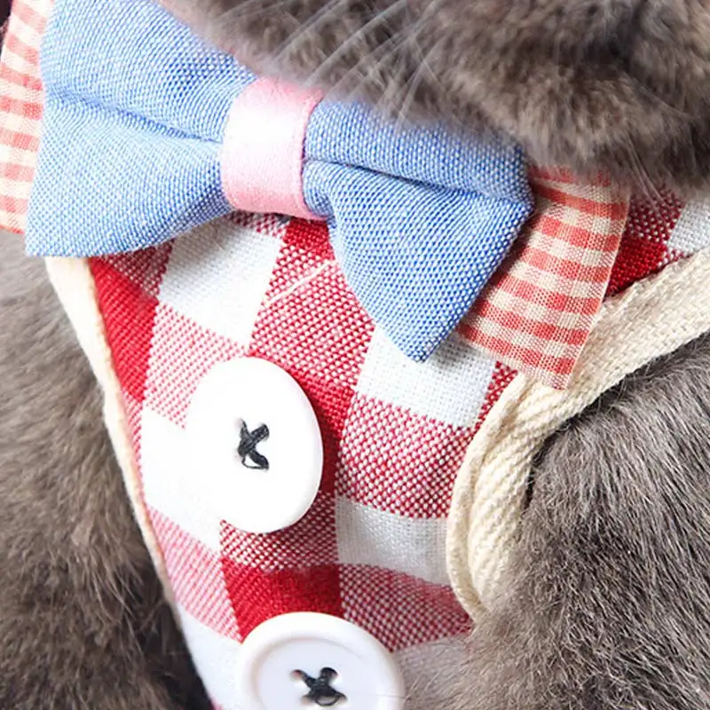 Cats Harness British Grid Tie Adjustable with Leash for Outdoor Dropshipping | Дом и сад